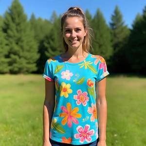 Último diseño niñas Camisetas Mujer moda Tops de Pakistán Casual sublimación camiseta verano mujeres impresas camisetas - Product Image 3