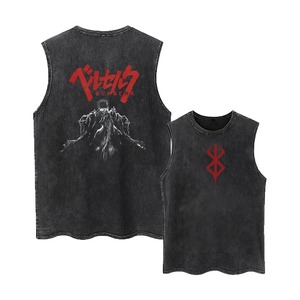 Gilet délavé imprimé Anime Retro Sports Fitness Casual Short-Sleeve Loose Large Size Summer - Product Image 5