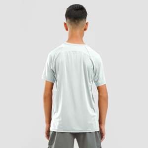 Youth Advantage 100% Polyester Knitted Tee Light Blue Long Boxy Performance Style Plain Dyed <b>Animated</b> 300 Grams Compressed - Product Image 2