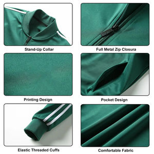 Chándal con cremallera para hombre 100%, chándal personalizado con cuello en V, chándal de lana de algodón para hombre, nuevo diseño, conjunto ligero con patrón sólido - Product Image 5