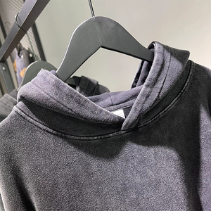 Streetwear Vêtements courts Lavage à l'acide lourd Fabricants Argent Personnalisé Boxy Pull à capuche pour homme - Product Image 5