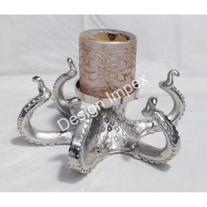 Support de bougie décoratif en aluminium à 5 bras, fait main, prix de gros, articles de table et d'artisanat métallique - Product Image 5