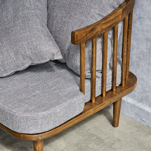 Sillón Individual GSD68090 de Madera de Fresno 80x70x73cm con Cojín de Cuero Cómodo para Oficina en Casa - Product Image 5