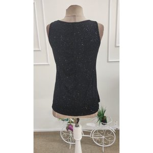 Blusa Brillante sin Mangas con Cuello Redondo para Mujer, 35985 - Negro - Product Image 6
