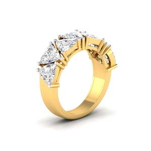 Anillo de compromiso con diamante talla trillón de 5.25 ct, color F, claridad VS, diamante cultivado en laboratorio en oro de 14K, para bodas, compromisos y fiestas. - Product Image 6