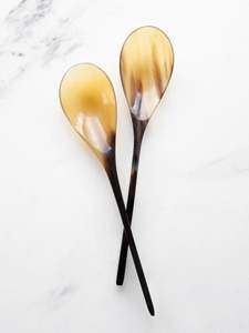 Cuerno de búfalo Cubiertos de madera Cucharas para café Té helado Ensalada Té de la tarde-Vajilla Cucharas - Product Image 5