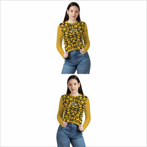 Camiseta básica de manga larga para mujer Camiseta de manga larga personalizada de tela de algodón de alta calidad para mujer - Product Image 3