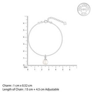 Pulsera plateada con brillo nacarado Pulseras y brazaletes de perlas elegantes - Product Image 3