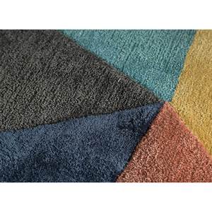 Tapis bleu en laine et viscose tufté à la main, motif géométrique, pour salon et couloir - TNQ-1104, épaisseur 10 mm, modèle rectangulaire - Product Image 3