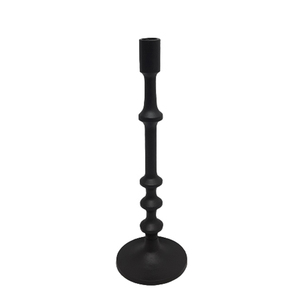 Porte-bougie classique en aluminium noir de grande taille pour Noël pour les décorations de table et de mariage - Product Image 1