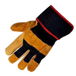 Guantes de trabajo de cuero personalizados con impresión de logotipo para trabajo industrial, construcción y mantenimiento - Product Image 2