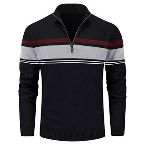 เสื้อสเวตเตอร์ถักระบายอากาศมีหลายสีและขนาด1/4ซิปทำจากวัสดุสตรีทแวร์คุณภาพสูง - Product Image 1