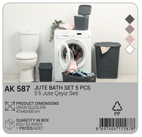 Ensemble de rangement pour la maison, la salle de bain et la garde-robe Afossa, écologique, durable, anti-poussière, multifonctionnel, en plastique PP moderne, 5 paniers à linge