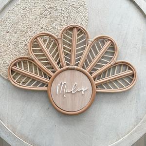 Custom Sign Wholesale Rattan Blank Wood Name <b>Wall</b> Hanging <b>Signs</b> Wooden Names Board Kids Room Decor - Product Image 2