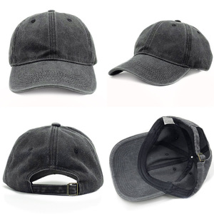 หมวกแก๊ปเบสบอลฟอกสีแบบ6แผงหมวกเบสบอลแบบนิ่มสไตล์วินเทจปรับแต่งโลโก้ได้ - Product Image 2