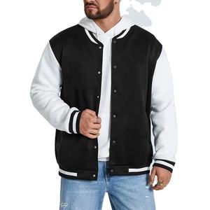 Sudadera con Capucha Oversize de Lona y Forro Polar Reversible Cortavientos con Cuello Alto y Estampado de Letras Estilo Urbano para Hombre Primavera Otoño Invierno - Product Image 1