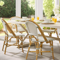 Chaises en rotin de style chic de haute qualité, chaises de bistrot françaises, chaises de salle à manger en rotin, vente en gros de luxe en provenance d'une usine au Vietnam