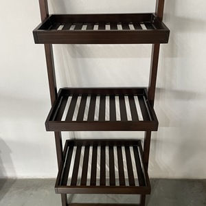 Minimalist 3-Tier Free Standing <b>Bamboo</b> <b>Ladder</b> Shelf for Home Office Book Shelves Plant Stand Display Living Room Apartment Hotel - Product Image 6