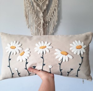 Wholesale Embroidery Pillow Case Covers Square <b>Cushion</b> Cover 100% Cotton with Zipper for Home Decorative OEM Made in Vietnam - Product Image 3