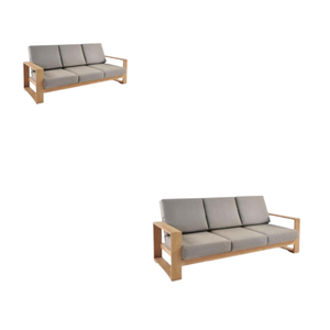 Venta al por mayor de muebles modernos de madera maciza con cojines, sofá, sala de estar, jardín, terraza, hotel, sofá seccional al aire libre - Product Image 3