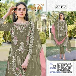 Qualité supérieure indien Pakistan ethnique lourd Organza Salwar costumes Dupatta broderie avec travail en gros approvisionnement d'usine - Product Image 6