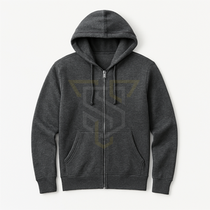 เสื้อฮู้ดมีซิปของผู้ชายผ้าฝ้าย100% ระบายอากาศเครื่องแต่งกายระบายความร้อนลายพื้นใส่ได้พอดีตัว - Product Image 1