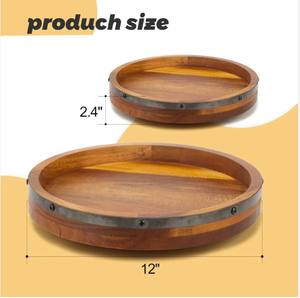 Plateau multifonctionnel en bois de manguier Support en résine pour le service et le stockage des aliments Accessoire sûr pour la maison, la cuisine et la salle de bain - Product Image 3