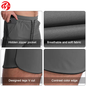 High Street Style <b>Men's</b> Quick Dry Workout Fitness <b>Shorts</b> Eco-Friendly Jogging Training Wear Plain Design-Best Quality Wholesale - Product Image 4