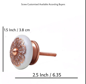 Vente chaude cuivre filigrane fleur boutons en céramique tiroir industriel armoire poignée tire pour cuisine commode extérieur CK 558 - Product Image 3