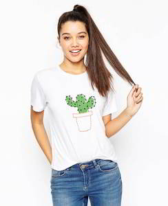T-shirt surdimensionné 100 % coton pour femme, directement de l'usine, avec service d'impression sérigraphique et de broderie - Product Image 1