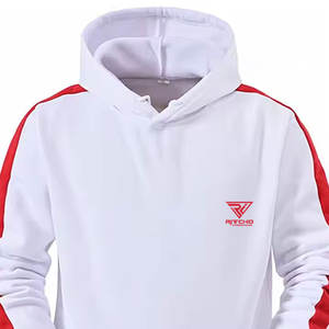 Cómodo con capucha Casual invierno hombres chándales ligero transpirable 100% algodón patrón sólido pulóver cantidad a granel - Product Image 4