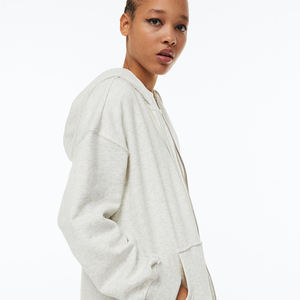 Cremallera de poliéster algodón cálido polar bolsillo sudaderas con capucha sudaderas pesadas mujeres Unisex adultos niños liso Zip Hoodie - Product Image 3