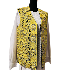 <b>Mens</b> Traditional Afghani Casual Autumn Breathable Woolen Lace <b>Waistcoat</b> with Hand Embroidery <b>for</b> Cultural Events Gatherings - Product Image 1