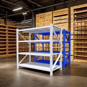 Estantería de supermercado resistente <span class=keywords><strong>verde</strong></span> Estantes de organización Almacenamiento industrial Estante de exhibición de almacén - Product Image 6