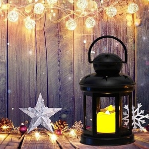 Lanterne rétro vintage, lanterne portable à main, lampe à bougie LED EL pour salon extérieur intérieur idéal pour offrir directement en usine - Product Image 2