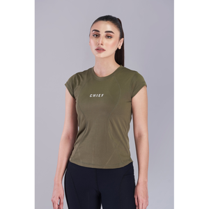 T-shirt vert olive Stride Level up - Product Image 2