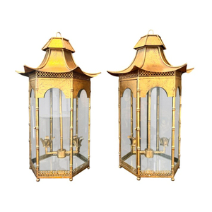 Wholesale Modern Style White Metal Pagoda <b>Lantern</b> With <b>Gold</b> Accents Elegant Decorative Indoor Covered Outdoor Candle Holder - Product Image 5