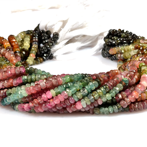 Natural <b>Tourmaline</b> Faceted Rondelle Beads for Multi Application for Jewelry Making - Product Image 2