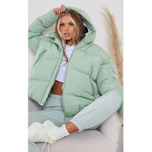 Derniers modèles de manteaux matelassés pour femmes, en tricot tissé, écologiques, respirants, avec poche avant, logo personnalisé et taille plus - Product Image 3