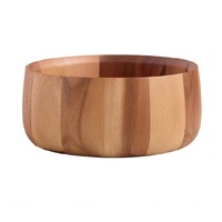Grand bol à pâte de bambou rustique en bois, forme ronde, fruits faits à la main, bol décoratif en bois pour salade et vaisselle