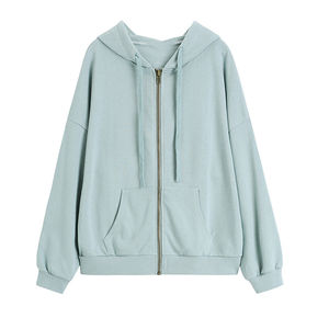 Sudadera con capucha y cremallera de algodón 100% para mujer a la moda a prueba de viento invierno otoño tejido de punto impreso Technics precio al por mayor - Product Image 1