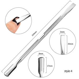MORGANS INDUSTRIES Durable Stainless Steel Dual-End Reusable Cuticle Nail Pusher <b>Pedicure</b> Manicure OEM Private Label Custom Logo - Product Image 3