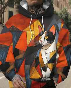 Sweat à capuche premium pour homme, ultra confortable, 100 % coton, brodé, perlé, uni, imprimé numériquement, écologique - Product Image 2