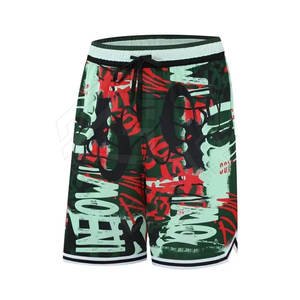 Pantalones cortos de baloncesto de malla bordada con logotipo hecho a medida Hip Hop sublimación poliéster Ajuste rápido solo hombres Unisex - Product Image 1