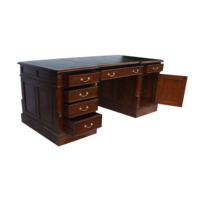 MEUBLES DE REPRODUCTION ANTIQUE BUREAU PARTENAIRE VICTORIEN BUREAU FABRIQUÉ EN BOIS MASSIF D'ACAJOU, FABRICANT DE MEUBLES D'INDONÉSIE