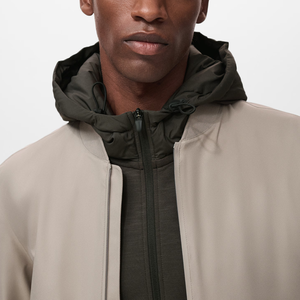 Chaqueta de bombardero con cremallera sólida y cuello vuelto de otoño vintage con tela peinada y servicio OEM - Product Image 3