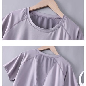 เสื้อยืดแขนสั้นกีฬาลำลองของผู้หญิงเสื้อยืดแห้งเร็วหลวมเสื้อออกกำลังกายฤดูร้อนสำหรับวิ่งโรงยิมเสื้อใหม่ - Product Image 5