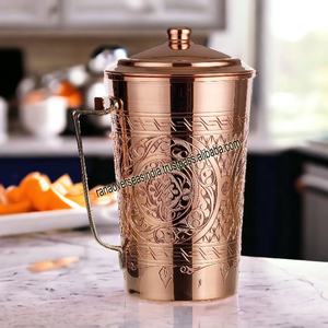 High Quality Wholesale Pure Copper Water <b>Jug</b> With Engraved Design for Drinking Home Office Hotel - Product Image 5