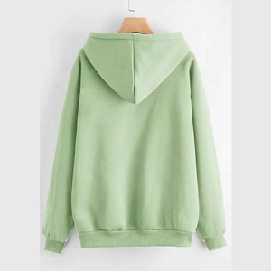 เสื้อมีฮู้ดสำหรับผู้หญิงมีซิปแบบสวมหัวคอเสื้อมีฮู้ดแบบกำหนดเองสำหรับฤดูใบไม้ร่วงฤดูหนาวผ้าฝ้ายเกาหลี - Product Image 5