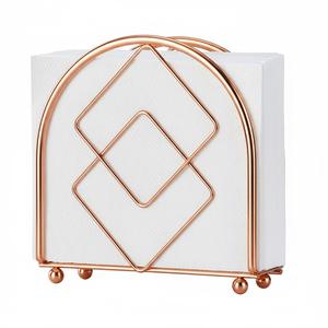 Porte-serviettes en métal durable et robuste avec finition or rose faite à la main pour la table à manger, le rangement, l'hôtellerie, le restaurant - Product Image 5